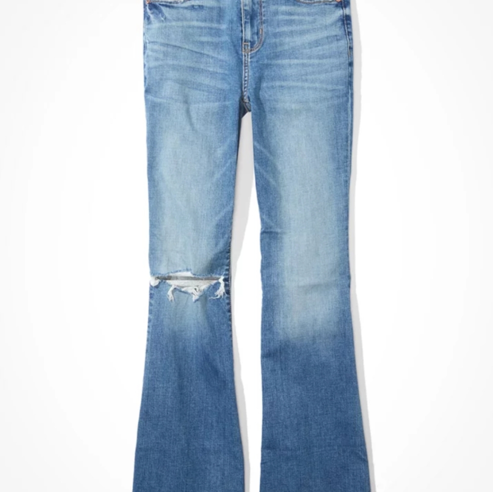 American Eagle Super High Rise Ripped Flare - Picture 3 of 10
